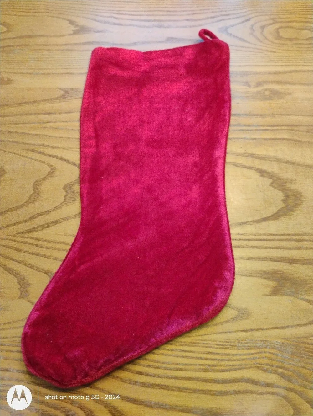 Angel Needlepoint Christmas Stocking - Red and Cream
